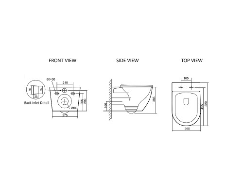 Унитаз SantiLine SL-5025MB подвесной Черный матовый с сиденьем Микролифт