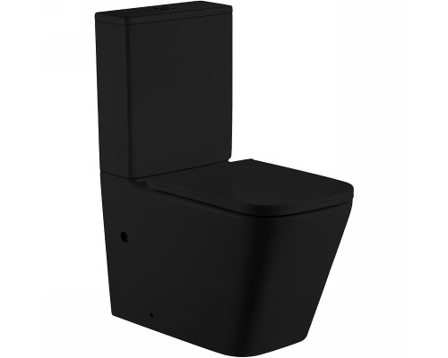 Унитаз компакт SantiLine SL-5028MB Черный матовый с бачком и сиденьем Микролифт