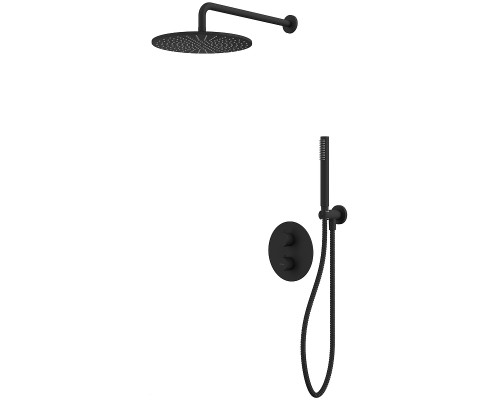 Душевая система Whitecross Y black YSET08BL с термостатом Черная матовая
