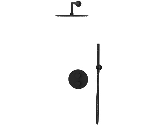 Душевая система Whitecross Y black YSET08BL с термостатом Черная матовая