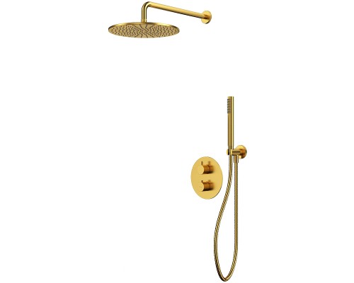 Душевая система Whitecross Y brushed gold YSET08GLB с термостатом Брашированное золото