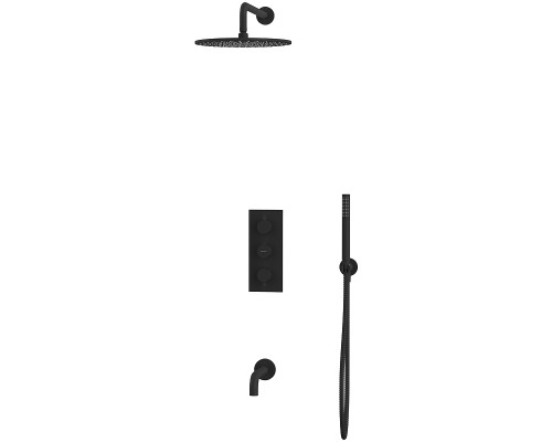 Душевая система Whitecross Y black YSET11BL с термостатом Черная матовая