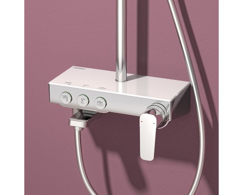 Душевая система Teska Niagara NG3501C с термостатом Хром Белое стекло