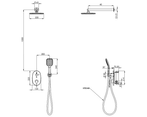 Душевая система Teska Sardes AS2200 Хром