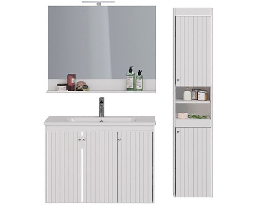 Зеркало Lemark Romance 100 LM07R100Z Белый глянец с кнопочным выключателем