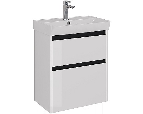 Тумба под раковину Lemark Combi 60 LM03C60T-black подвесная Белый глянец Тумба под раковину Lemark Combi 60 LM03C60T-black подвесная Белый глянец