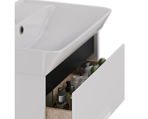 Тумба под раковину Lemark Combi 60 LM03C60T-black подвесная Белый глянец Тумба под раковину Lemark Combi 60 LM03C60T-black подвесная Белый глянец