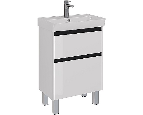Тумба под раковину Lemark Combi 60 LM03C60T-black подвесная Белый глянец Тумба под раковину Lemark Combi 60 LM03C60T-black подвесная Белый глянец