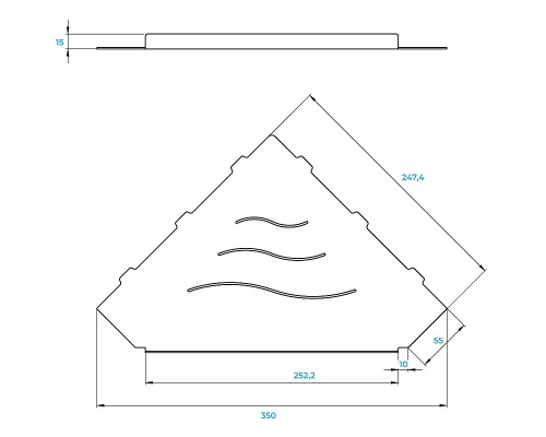 Металлическая полка RGW MT-13W 49279913-01 угловая Белая