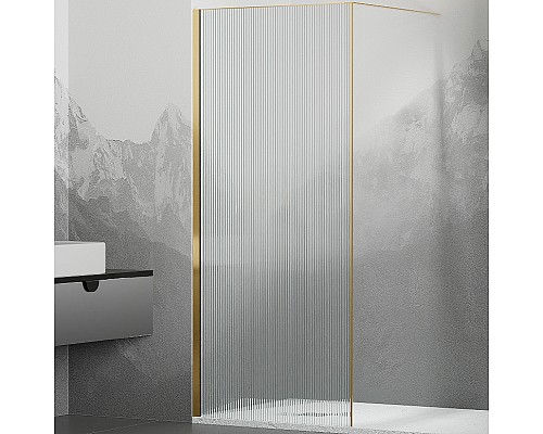 Душевая перегородка RGW Walk In WA-08G 100 06100810-156 профиль Золото брашированное стекло ребристое