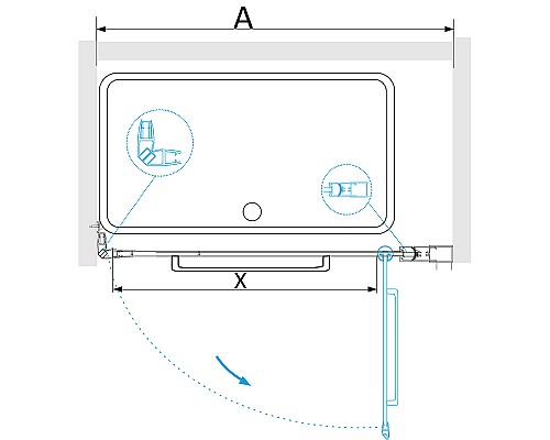 Душевая дверь RGW Passage PA-103W 80 020810308-15 профиль Белый стекло прозрачное
