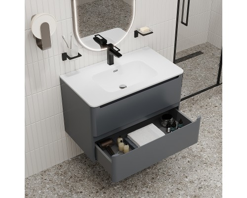 Тумба с раковиной Iddis Edifice 80 EDI80D0i95K подвесная Темно-серая