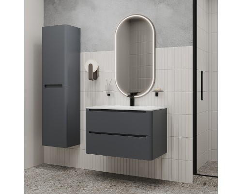 Тумба с раковиной Iddis Edifice 80 EDI80D0i95K подвесная Темно-серая