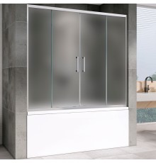 Шторка на ванну Abber Schwarzer Diamant 170х140 профиль Хром стекло матовое