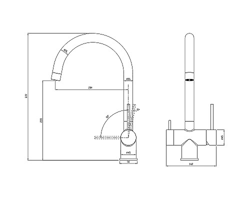 Смеситель для кухни Milacio Ultra MCU.554.TB Total Black