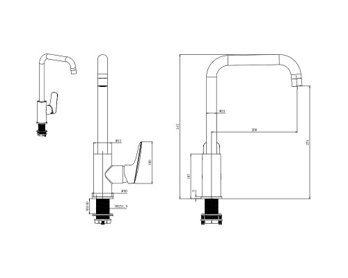 Смеситель для кухни Aquatek Вега AQ1081CR Хром