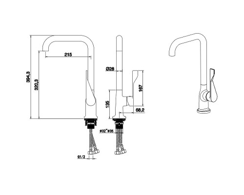 Смеситель для кухни Aquatek AQ1083MB Черный матовый