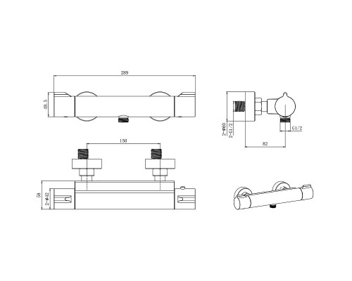 Смеситель для душа Aquatek AQ1063CR с термостатом Хром