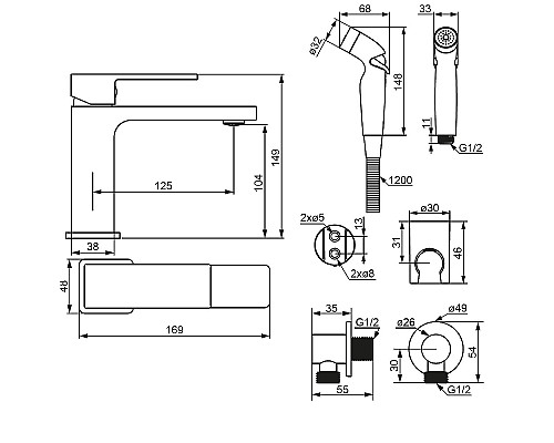 Смеситель для раковины Damixa Gala 530300300 Черный матовый