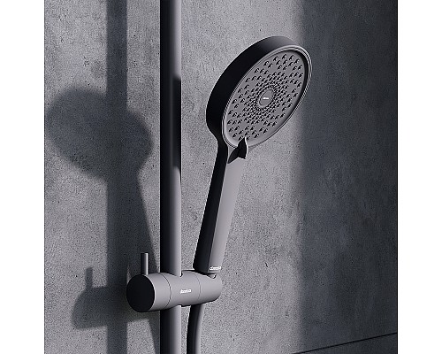 Душевая система Damixa Apollo 947760300 с термостатом Черная матовая