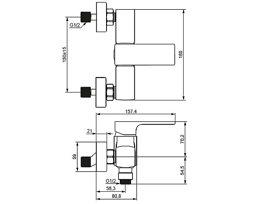 Смеситель для душа Damixa Gala 532000300 Черный матовый