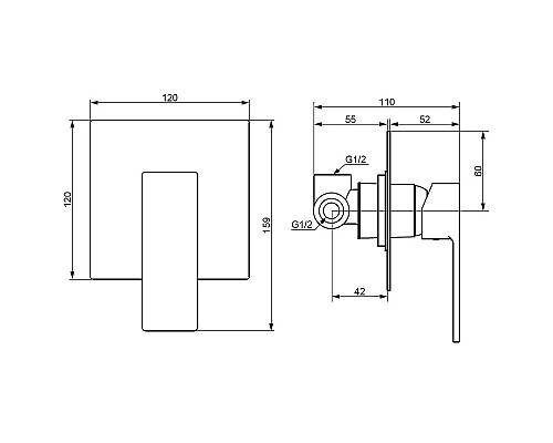 Смеситель для душа Damixa Gala 537500300 Черный матовый