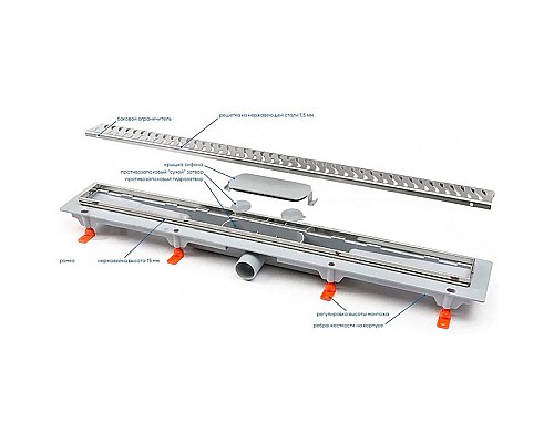 Душевой лоток Paini Harmony 550 CH550HC с Черной матовой решеткой