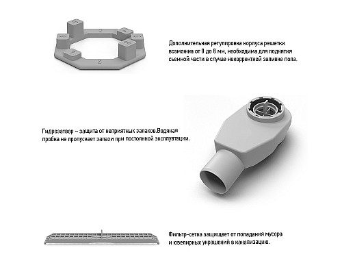 Душевой лоток Paini Slim Line 500 CH500SL с решеткой Хром глянец / под плитку