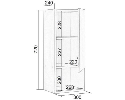 Подвесной шкаф Orange Вега 30 Vg-30SR Белый