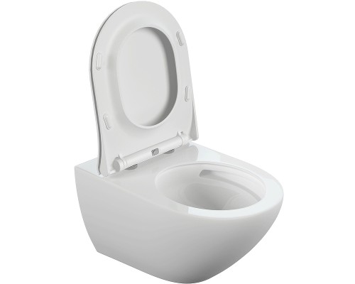 Комплект унитаза Cersanit Sreet Fusion Vortex DPL EO Slim с инсталляцией Vector с сиденьем Микролифт и клавишей смыва Хром глянцевый