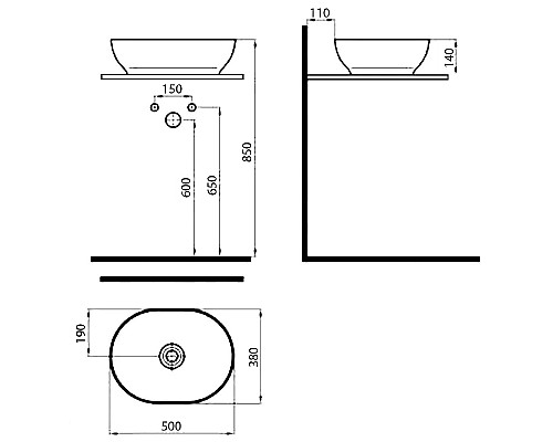Раковина-чаша Bien Motto 50 MTLG05001FD0B8000 Черная матовая