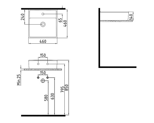 Раковина Bien Infinitum 46 INLG04601FD1W5000 Белая