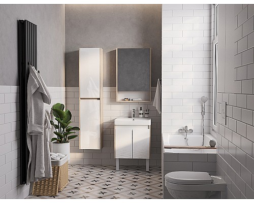 Тумба под раковину Aquaton Сканди Doors 55 1A278801SDB20 Белый глянец, Дуб верона Тумба под раковину Aquaton Сканди Doors 55 1A278801SDB20 Белый глянец, Дуб верона