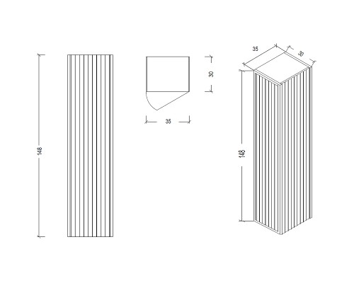Шкаф пенал Boheme Armadi Art Monaco 35 868-CCR подвесной Капучино глянец Хром