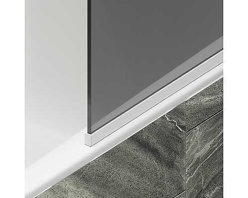 Шторка на ванну Maybah Glass MGV-134-1у 440x1400 в узком профиле Белый стекло графитовое