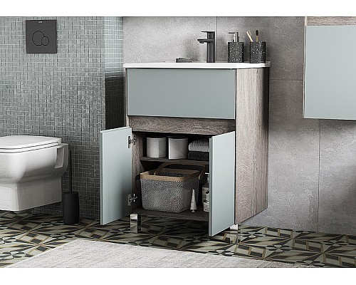 Тумба под раковину Aquaton Форест 60 1A278201FR9C0 Дуб рошелье Сумеречный голубой