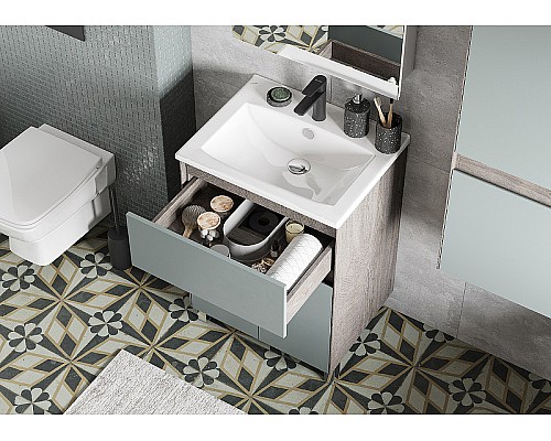 Тумба под раковину Aquaton Форест 60 1A278201FR9C0 Дуб рошелье Сумеречный голубой