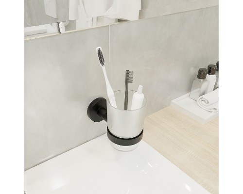 Стакан для зубных щеток Fixsen Comfort Black FX-86006 Черный матовый