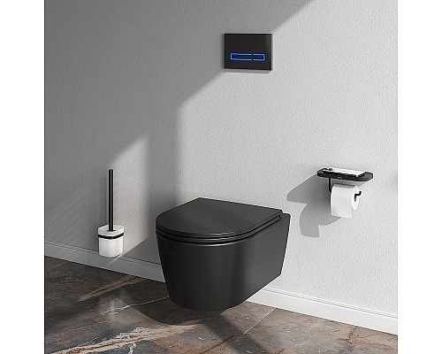 Унитаз AM.PM Func FlashClean C8F1700MBSC подвесной Черный матовый с сиденьем Микролифт