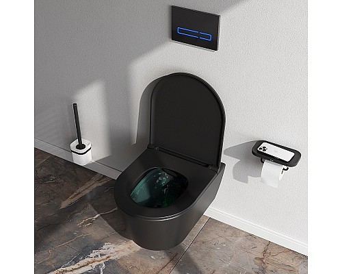 Унитаз AM.PM Func FlashClean C8F1700MBSC подвесной Черный матовый с сиденьем Микролифт