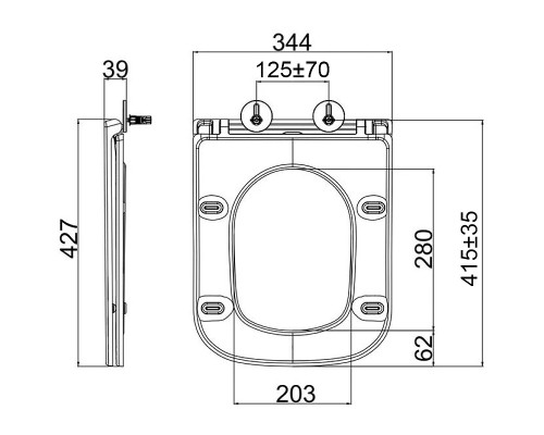 Комплект унитаза с инсталляцией Lemark Florex с сиденьем Микролифт и Черной матовой клавишей смыва