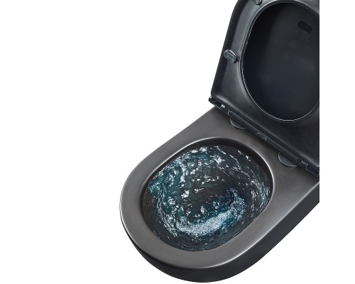 Комплект унитаза с инсталляцией Lemark Glazer с сиденьем Микролифт и Черной матовой клавишей смыва