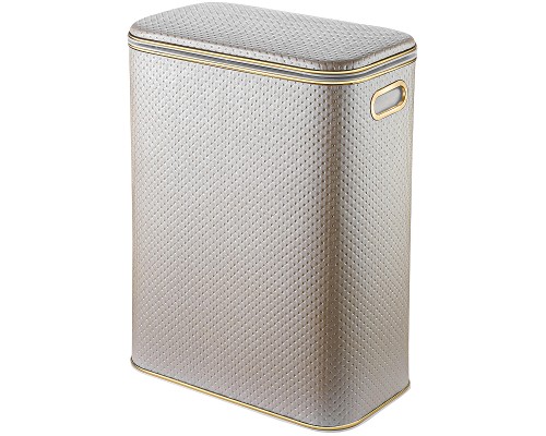 Корзина для белья Geralis PLG-B Punto Бежевая, кант Золото, стандартная