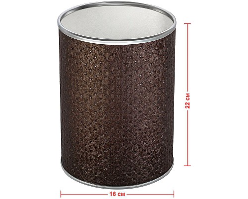 Ведро для мусора Geralis M-PCH-B Punto Шоколад, кант Хром, 3 л