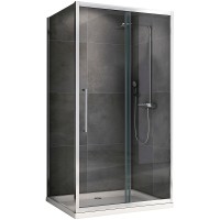 Душевой уголок Abber Schwarzer Diamant 140x60 профиль Хром стекло прозрачное