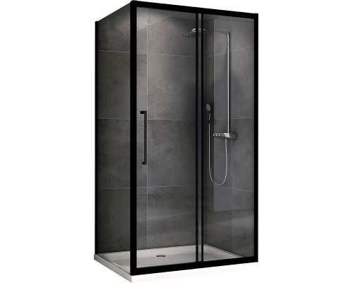 Душевой уголок Abber Schwarzer Diamant 170x60 профиль Черный стекло прозрачное