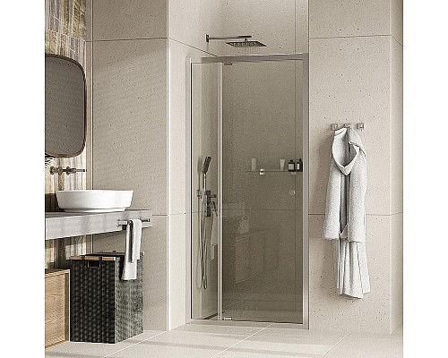 Душевая дверь WasserKRAFT Aula 90 11P04 профиль Хром стекло прозрачное