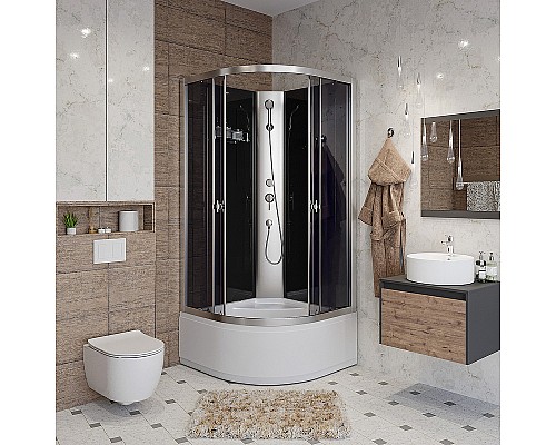 Душевая кабина Niagara Eco 90x90 E90/40/TN/BK без гидромассажа