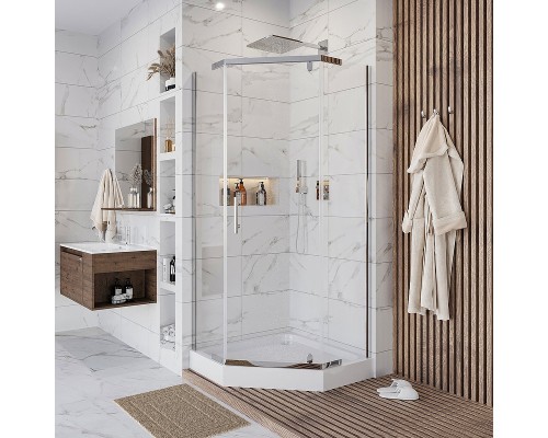 Душевой уголок Niagara Eco 100х100 NG-010-14D профиль Хром стекло прозрачное