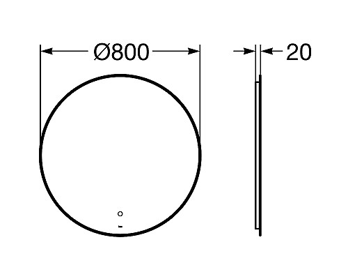 Зеркало Roca Luna 80 ZRU9307558 с подсветкой с сенсорным выключателем